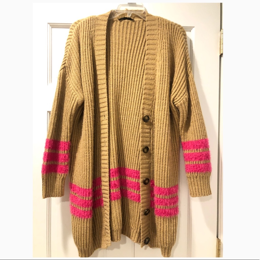 Tan Oversized Cardigan